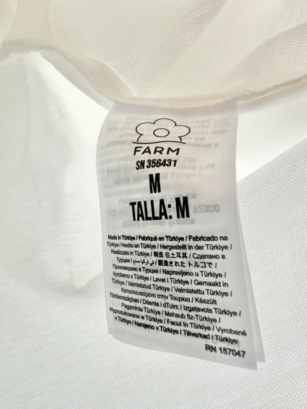 FARM Rio Off-White Fishing Dreams Padded Shoulder T-Shirt Size Medium NWT - Picture 10 of 11